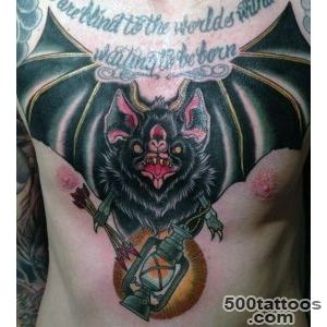 50 Bat Tattoo Designs For Men   Manly Nocturnal Design Ideas_16
