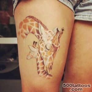 Interesting color ink giraffe tattoo   Tattooimagesbiz_17