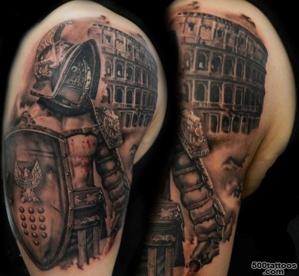 50 Gladiator Tattoo Ideas For Men   Amphitheaters And Armor_9