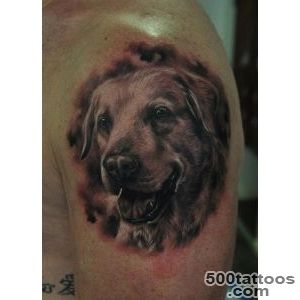 Medaillon Hond Tattoo Op de Schouder Verse 2016 Tatoeages Ideas_33