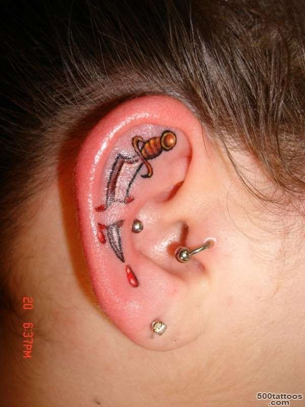 25+ Amazing Pictures of Ear Tattoo Designs  Tattooton_43