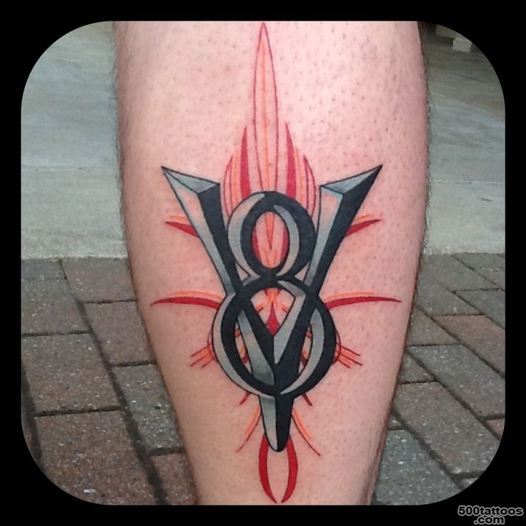 Very cool v8 logo with some pinstripe designs  Tattoos ..._17