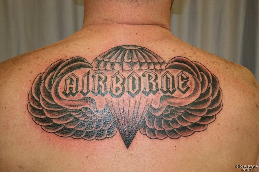 Airborne tattoo idea in dotwork style for the forearm