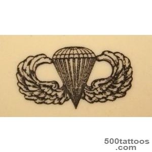 Striking airborne tattoo in blackwork style on the back