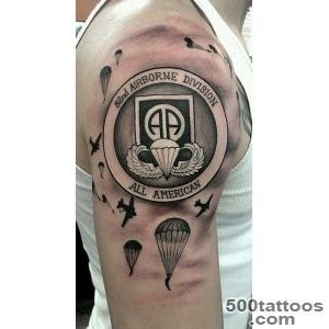 Detailed illustrative airborne tattoo design on the ankle