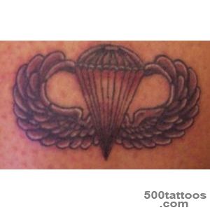 Airborne tattoo in bold abstract style on the neck