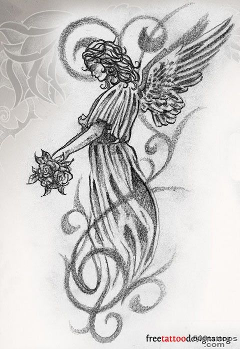 Angel Tattoos  Angel Wings, Guardian Angel and St Michael Designs_49