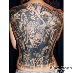 Forest And Animals Tattoo On Back_41