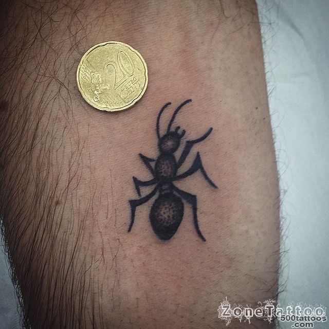Black Ink Ant Tattoo On Arm by Alessandro Booka_48