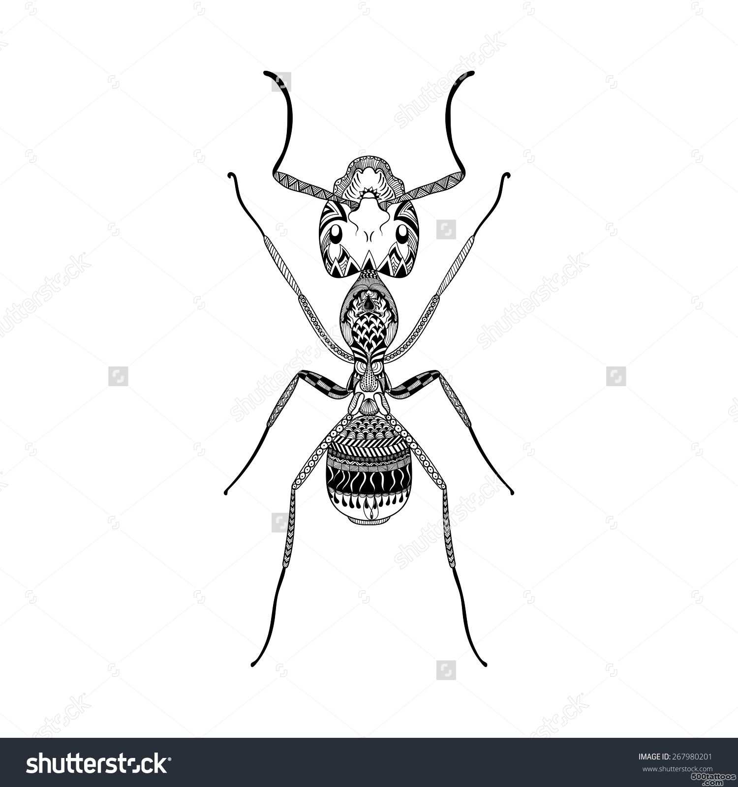 Zentangle Stylized Black Ant. Hand Drawn Termite Illustration ..._30