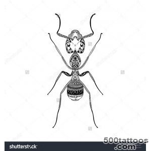 Zentangle Stylized Black Ant Hand Drawn Termite Illustration _30