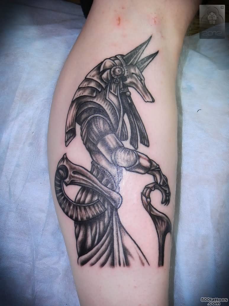 Anubis Tattoo On Leg by Abyss_12