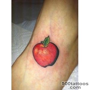 Red Apple Tattoo Design For Foot_7