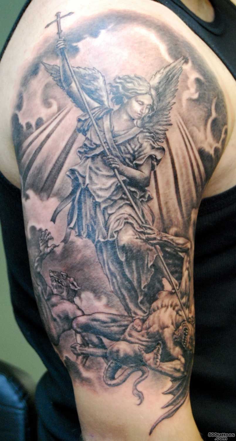 32+ Amazing Half Sleeve Archangel Tattoos_29