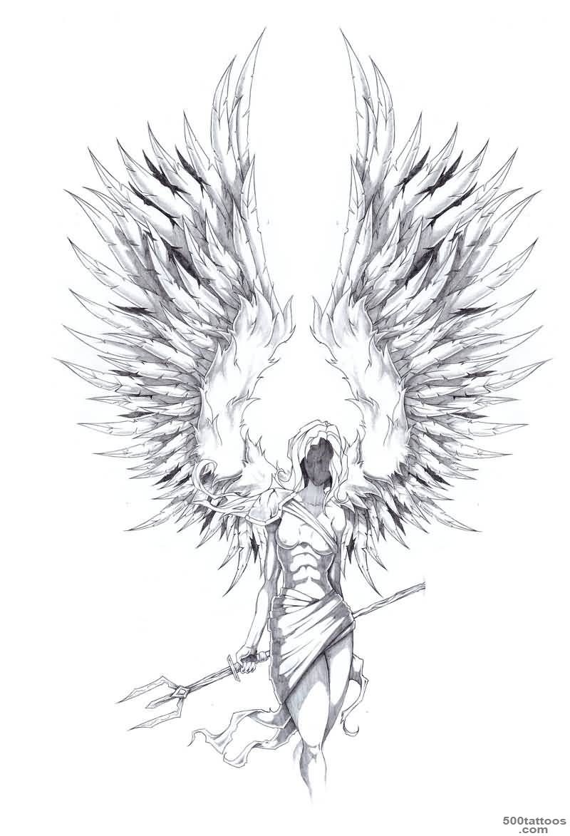 Archangel Tattoo On Half Sleeve By Fwa Xyooj_1