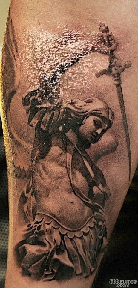 Wonderful archangel with sword tattoo on arm   Tattooimages.biz_27