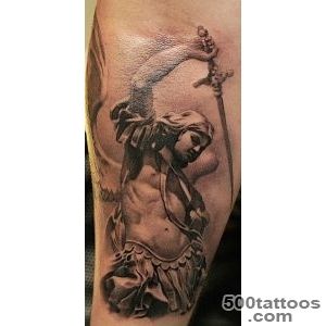 Wonderful archangel with sword tattoo on arm   Tattooimagesbiz_27