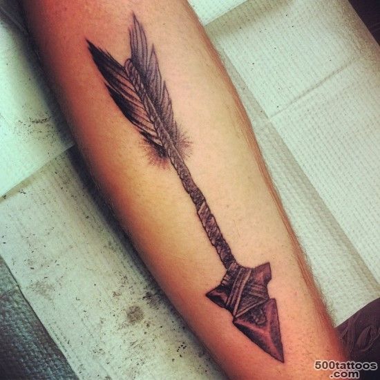 Amazing Tribal Arrow Tattoo On Forearm_46