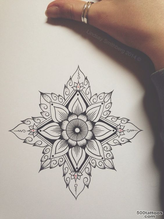 geometric flower art tattoo  iiink  Pinterest  Geometric Flower ..._12