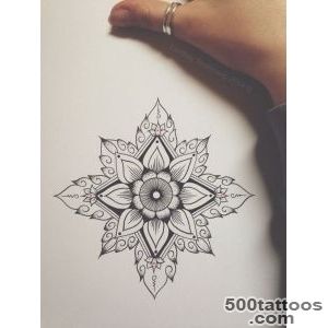 geometric flower art tattoo  iiink  Pinterest  Geometric Flower _12