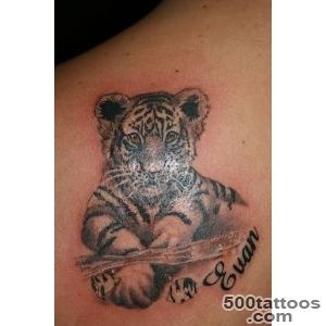Little Lion Baby Tattoo With Evan Name  Tattooshuntercom_49