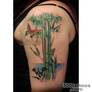 Bamboo And Butterfly Tattoo On Upper Arm  Tattooshuntcom_12