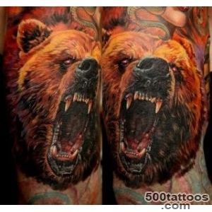 Awesome colorful head of a bear tattoo   Tattooimagesbiz_45