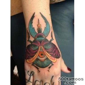 Colorful Beetle Tattoo On Half Sleeve By Madame_47