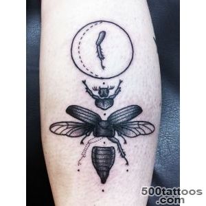 Part of beetle black ink tattoo on leg   Tattooimagesbiz_48
