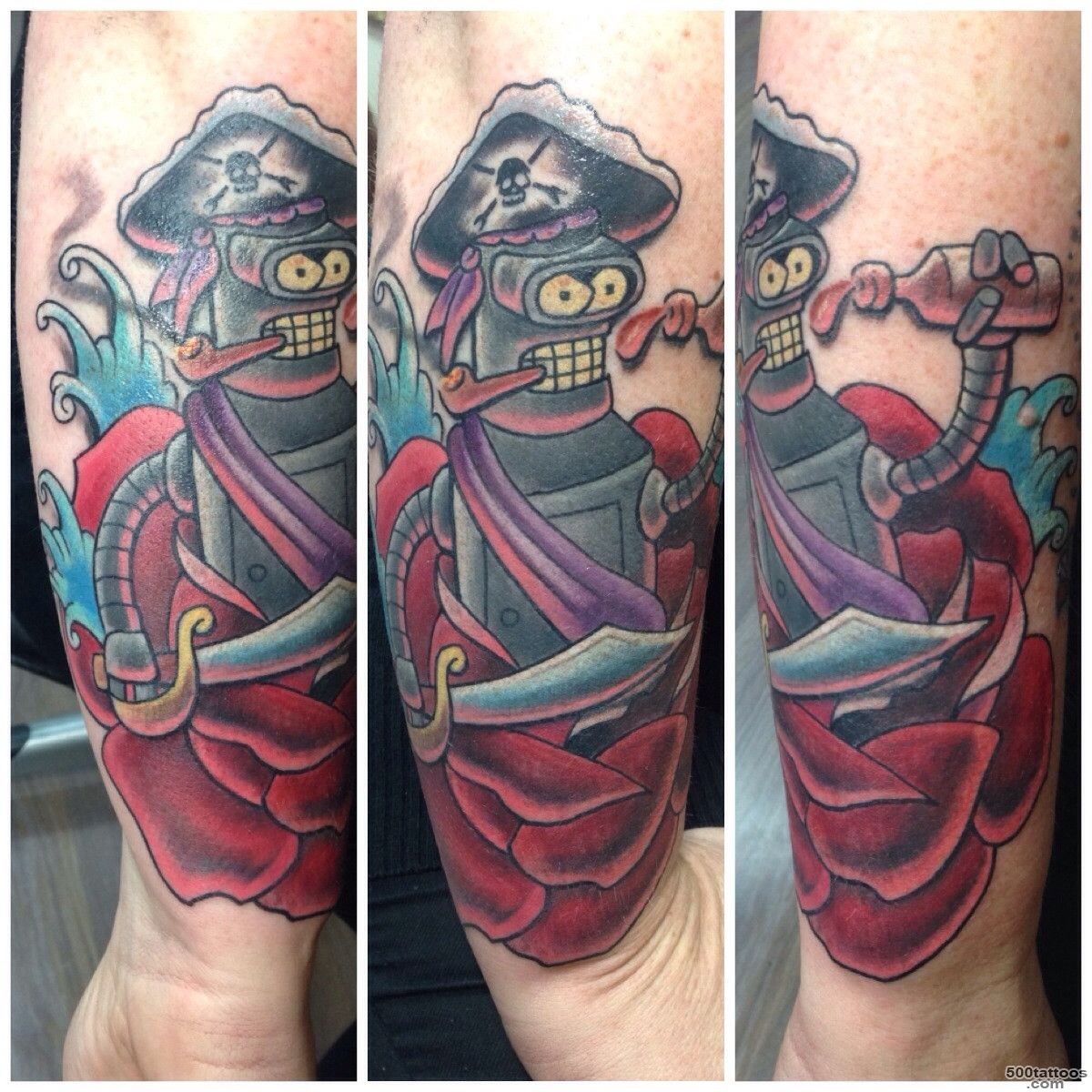 Pirate Bender forearm tattoo by Sam Rivers, Curiosities, Ipswich ..._24
