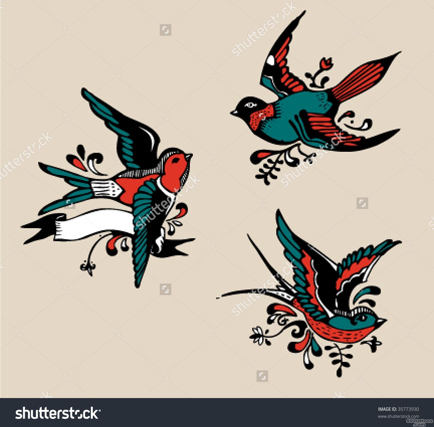 Bird Tattoo Stock Vectors amp Vector Clip Art  Shutterstock_39
