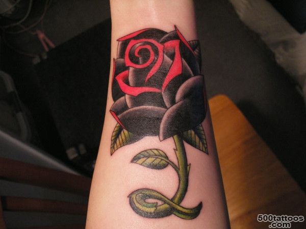 40+ Most Beautiful Black Rose Tattoo Images_3
