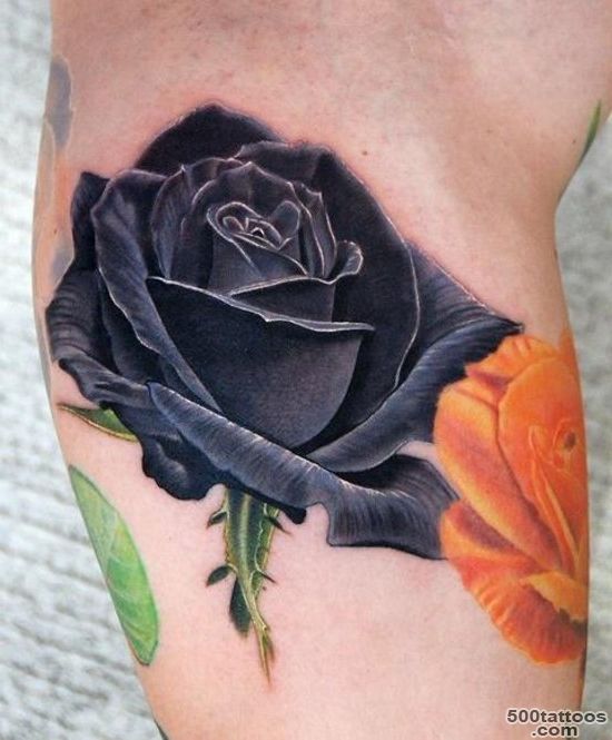 Black Rose realistic tattoo  Best Tattoo Ideas Gallery_5