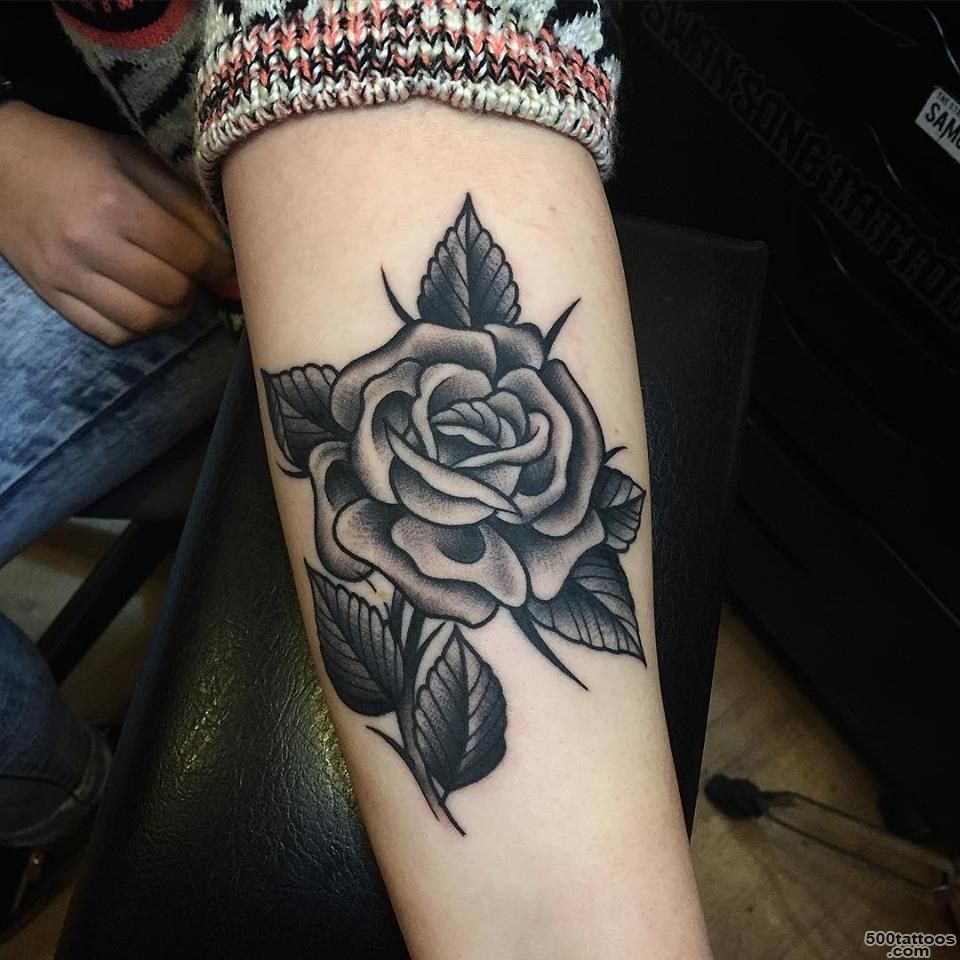 Black Rose Tattoo On Forearm by Samuele Briganti_4