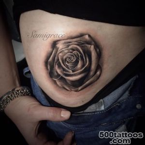 Incredible black rose tattoo on hip_9