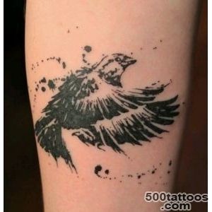 Beautiful-black-bird-watercolor-tattoo--Peacock,-bird-and-feather-_50jpg