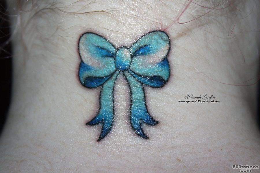 Amazing Blue Bow Tattoo Design By Hannah Griffin_13