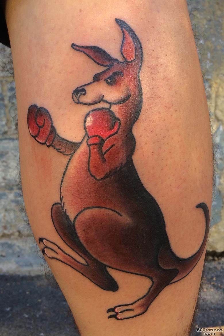 Lovely Kangaroo Boxing Tattoo_39