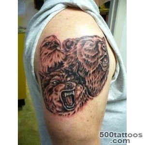 Brutal eagle wolf and bear tattoo on shoulder   Tattooimagesbiz_30