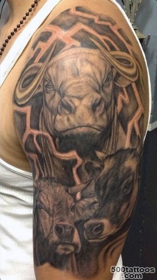 70 Bull Tattoos For Men   Eight Seconds Of 2,000 Pound Furry_20