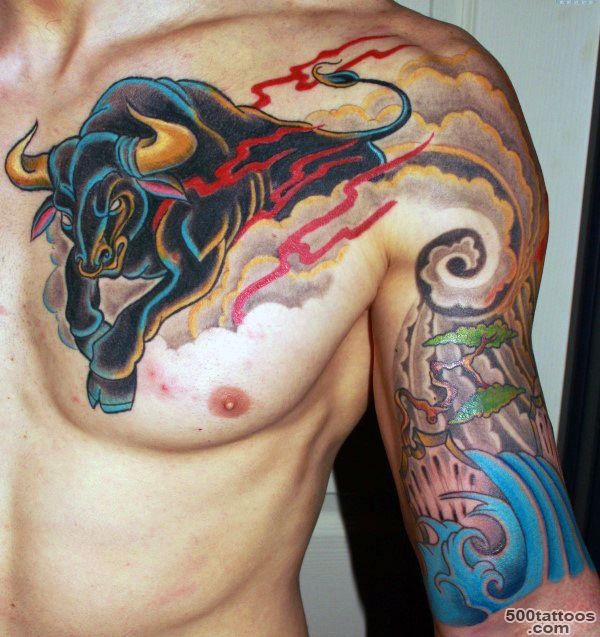 70 Bull Tattoos For Men   Eight Seconds Of 2,000 Pound Furry_31