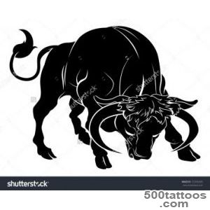 An Illustration Of A Stylised Black Bull Perhaps A Bull Tattoo _44