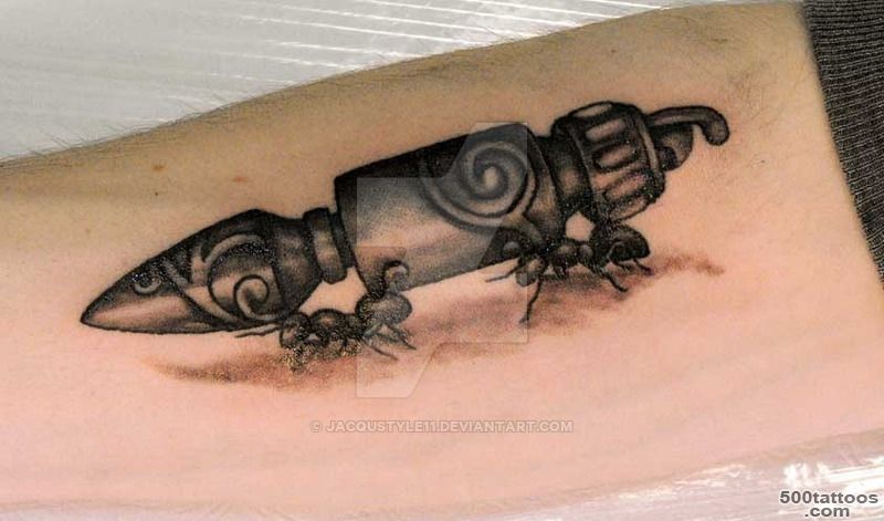 Ants Carry Bullet Tattoo Design By Jane_6