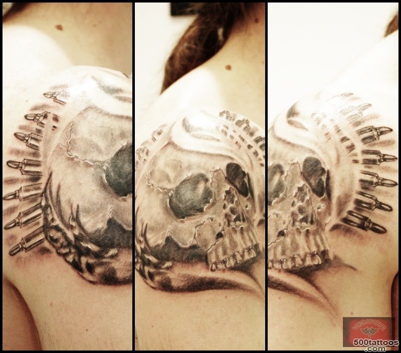 Pin Bullet Tattoo Skull on Pinterest_48