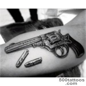80 Pistol Tattoos For Men   Manly Sidearm Designs_11