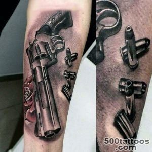 80 Pistol Tattoos For Men   Manly Sidearm Designs_36