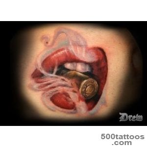 Lips Biting the Bullet by Drew Siciliano  Tattoos_28