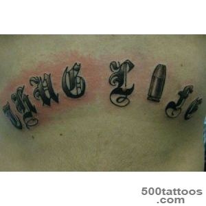 Thug Life Lettering With Bullet Tattoo Design_42