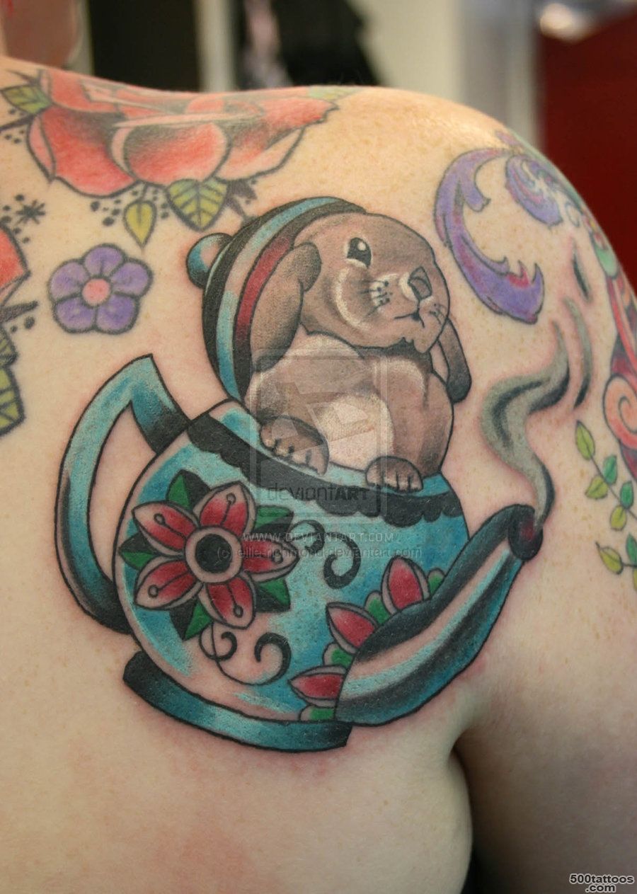 Bunny in a teacup!  Tattoo  Pinterest  Bunny Tattoos, Bunnies ..._35