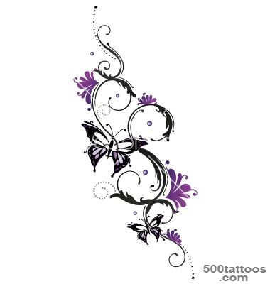 Tribal flower butterfly tattoo style vector by christine krahl ..._50